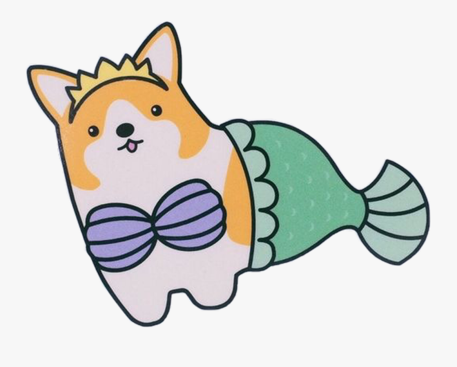 Mermaid Corgi Clipart , Png Download - Png Corgi Stickers, Transparent Clipart