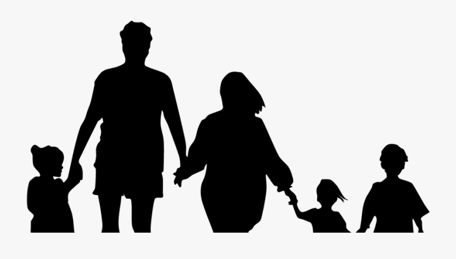 Holding Hands Portable Network Graphics Clip Art Silhouette - Silhouette Family Of 5, Transparent Clipart