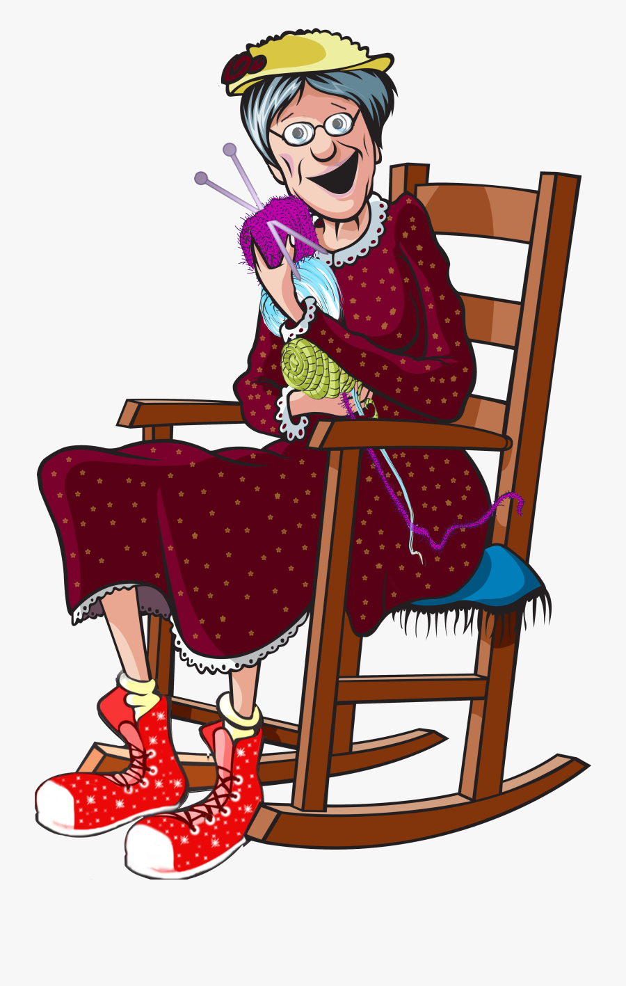 Granny Hermiony Vidalia Criony - Grandma In A Rocking Chair, Transparent Clipart