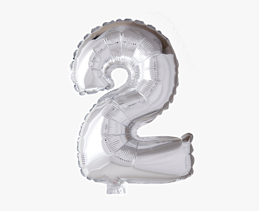 Transparent Silver Balloons Png - Balloons Number 2 Silver, Transparent Clipart