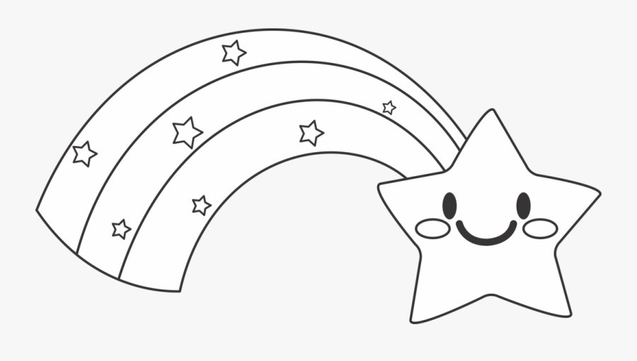 Shooting Star Custom Cover Engraving - Rainbow Coloring Page, Transparent Clipart