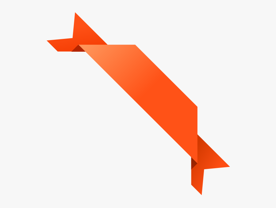 Orange Ribbon Png - Corner Vector Design Png, Transparent Clipart