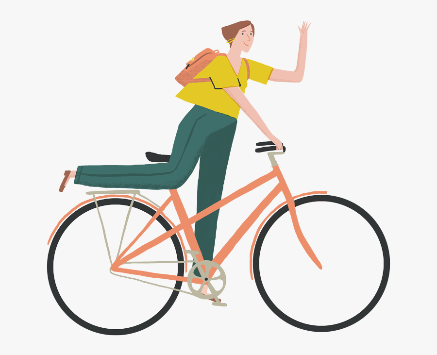 Tock Insurance Branding Illustrations - Schwinn Continental Commuter Bike, Transparent Clipart