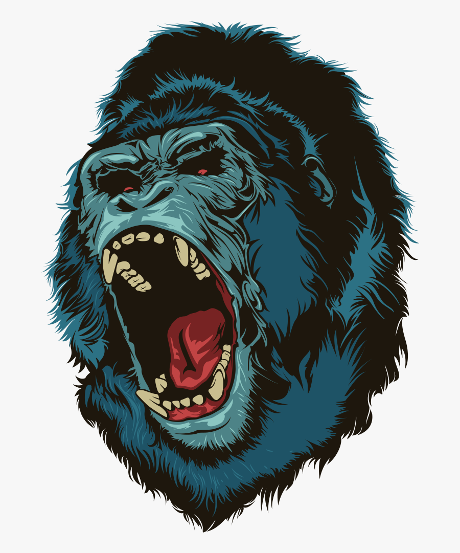 1000 X 1000 - Angry Gorilla Illustration, Transparent Clipart