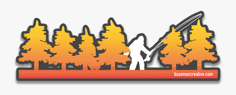 Bozeman Creative Fly Squatchin Sticker - Stonefly Stickers, Transparent Clipart