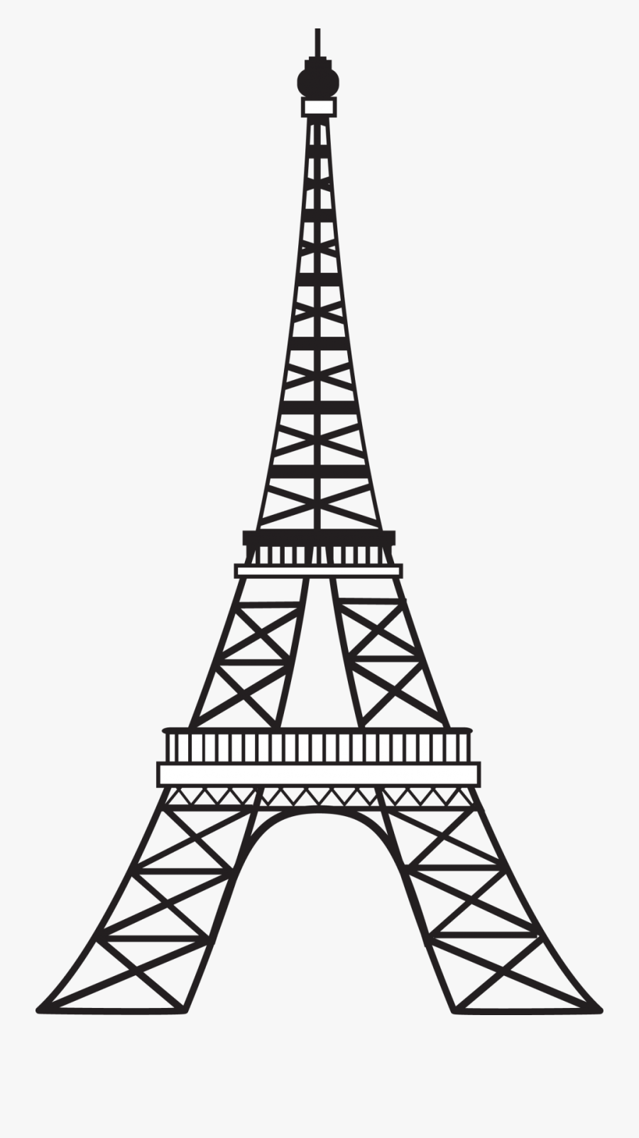Artist Impression Of Eiffel Tower - Line Drawing Of Eiffel Tower, Transparent Clipart