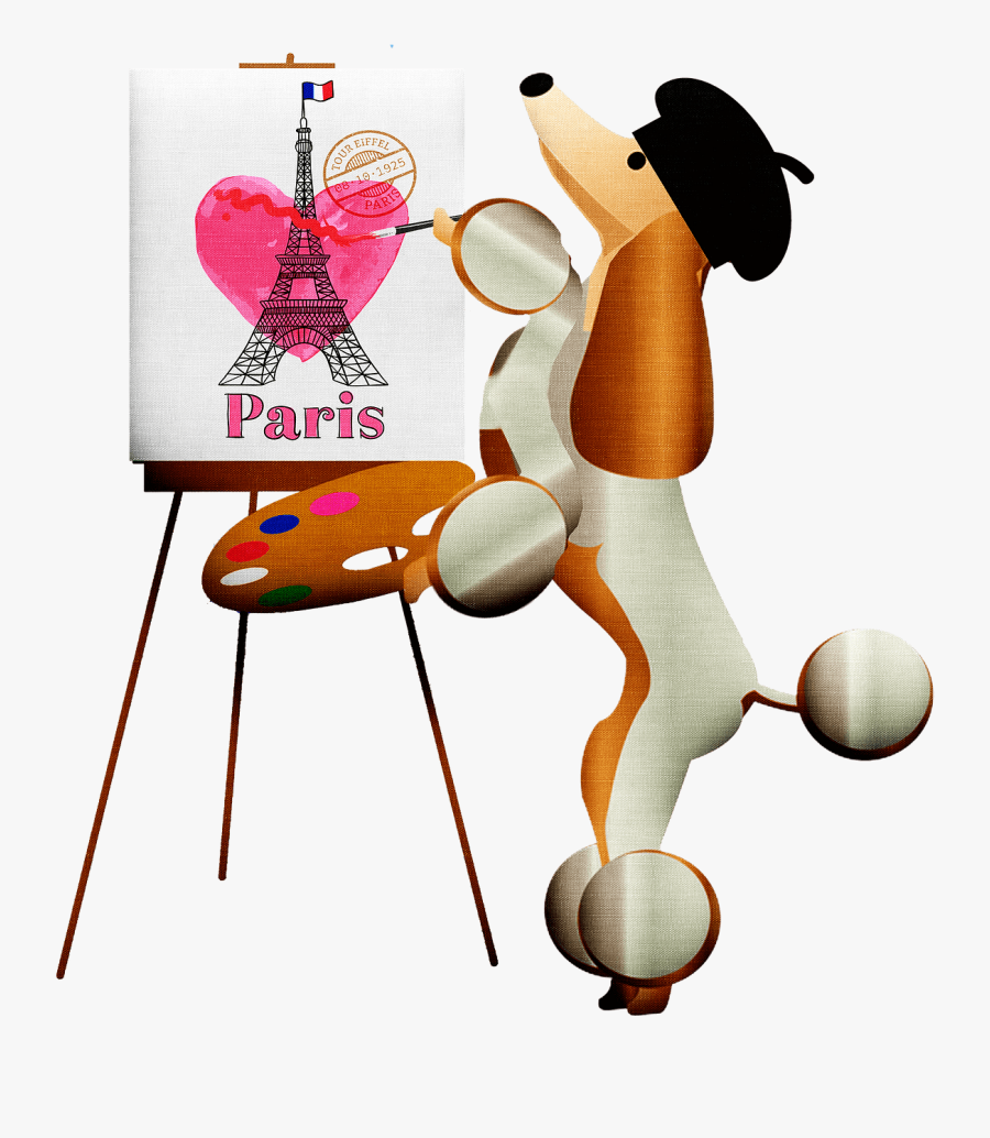 Poodle Painting Cartoon, Transparent Clipart