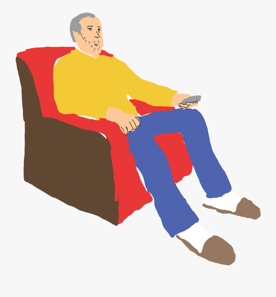 Image Freeuse Stock Sofa Clipart Old People - Sitting, Transparent Clipart