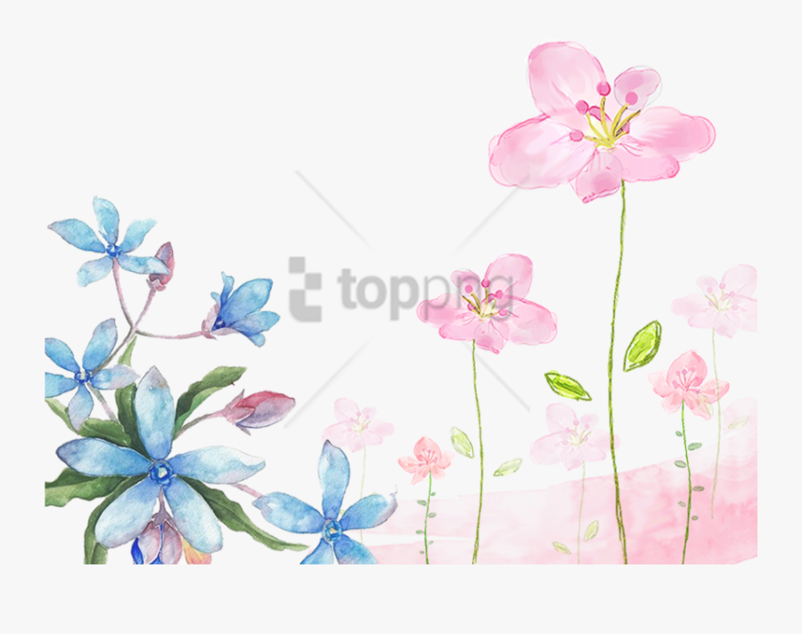 Paint,plant,pattern,clip Design,art - Transparent Background Flower Watercolor Png, Transparent Clipart