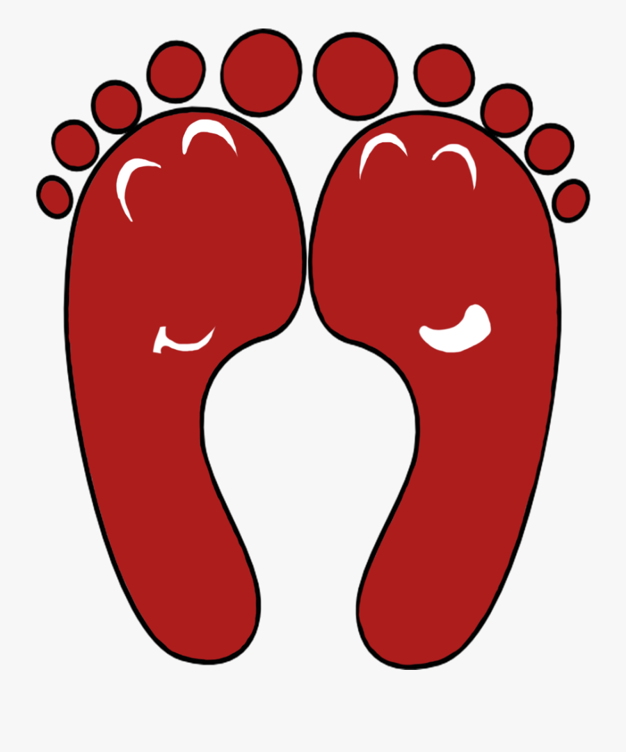 Happy Feet Red Simple Small, Transparent Clipart