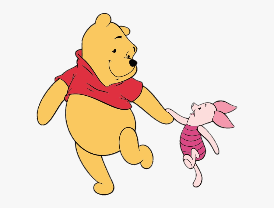Winnie The Pooh And Piglet Walking Hand In Hand - Winnie The Pooh Walk, Transparent Clipart