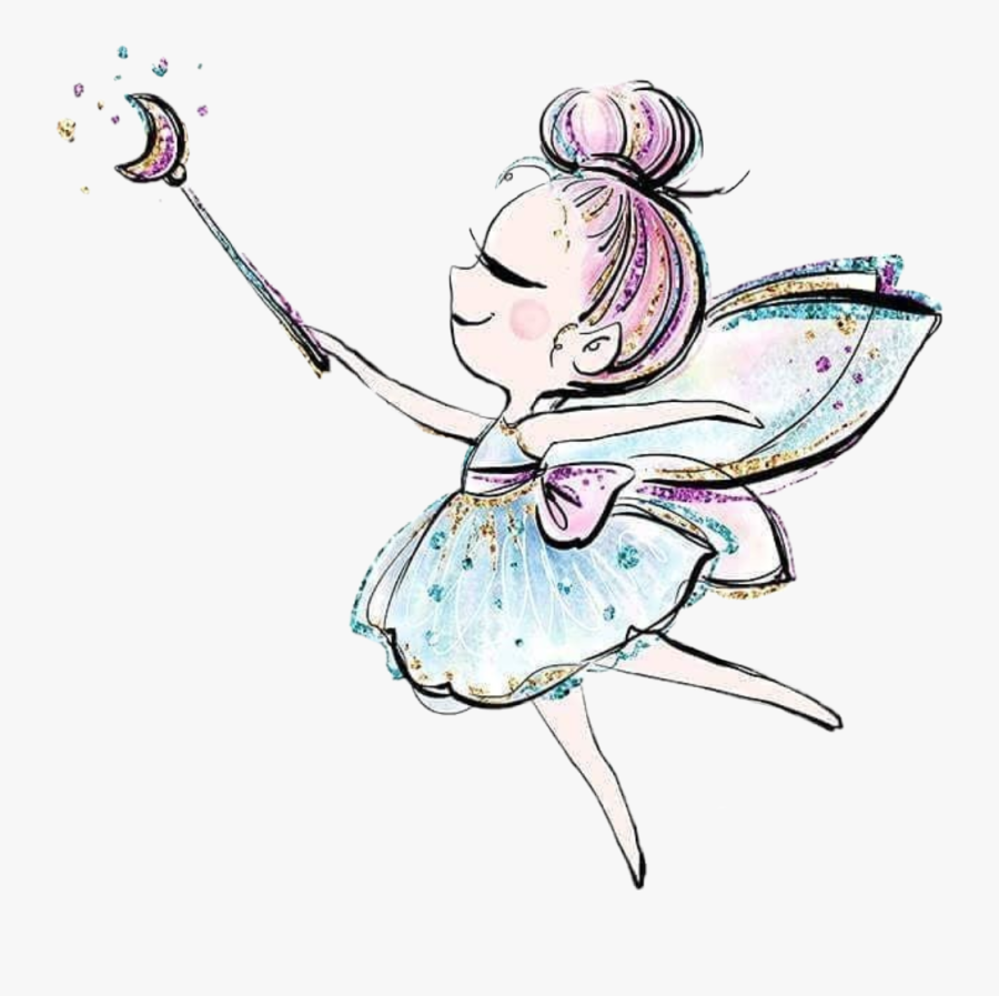 #watercolor #fairy #ballerina #princess #glitter #sparkles - Illustration, Transparent Clipart