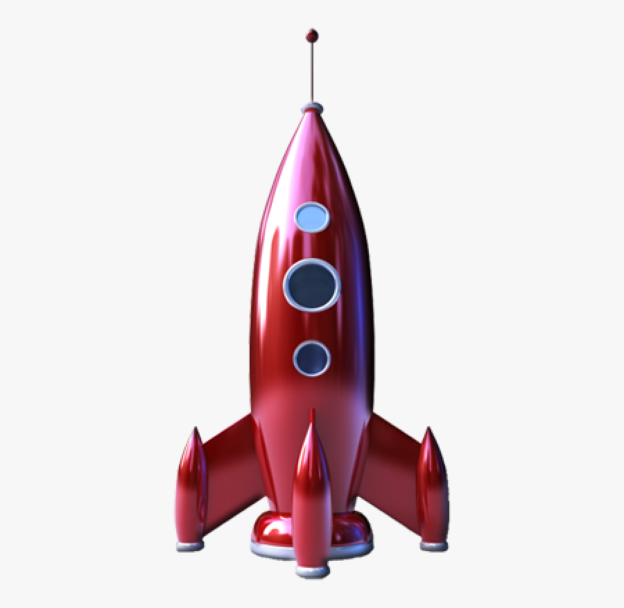 Red Rocket Ship, Transparent Clipart