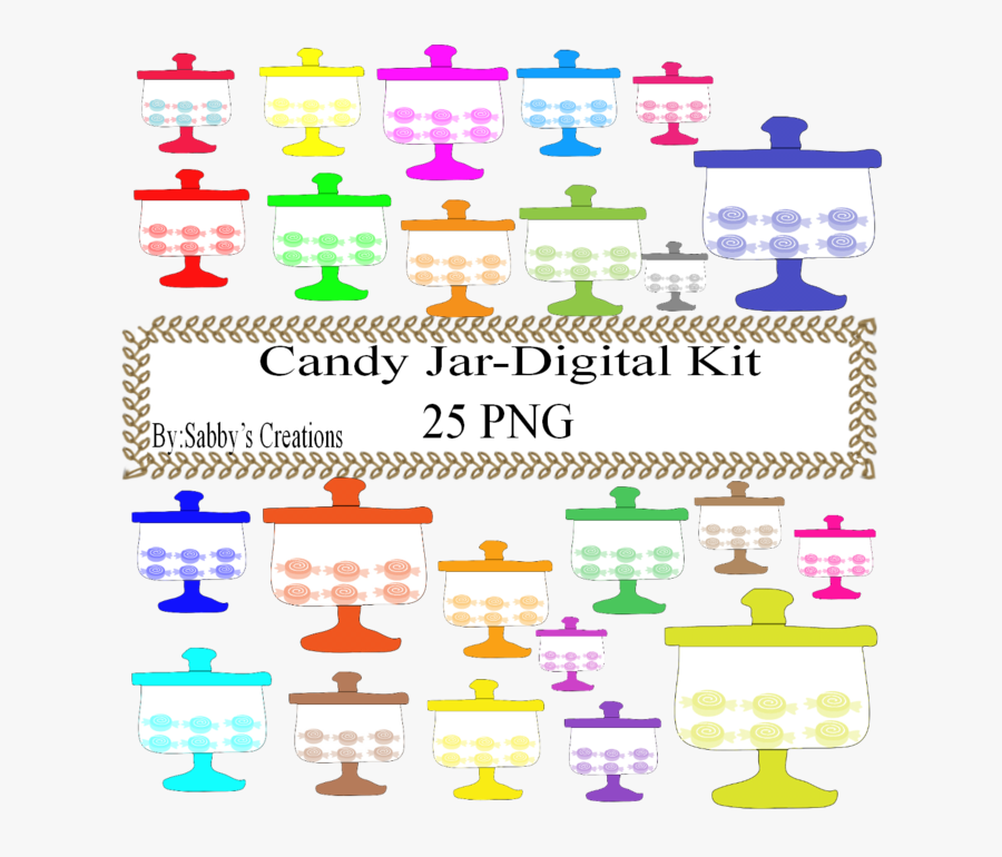 Color Candy Jar Digital Kit Digital Paper Digital Clipart, Transparent Clipart