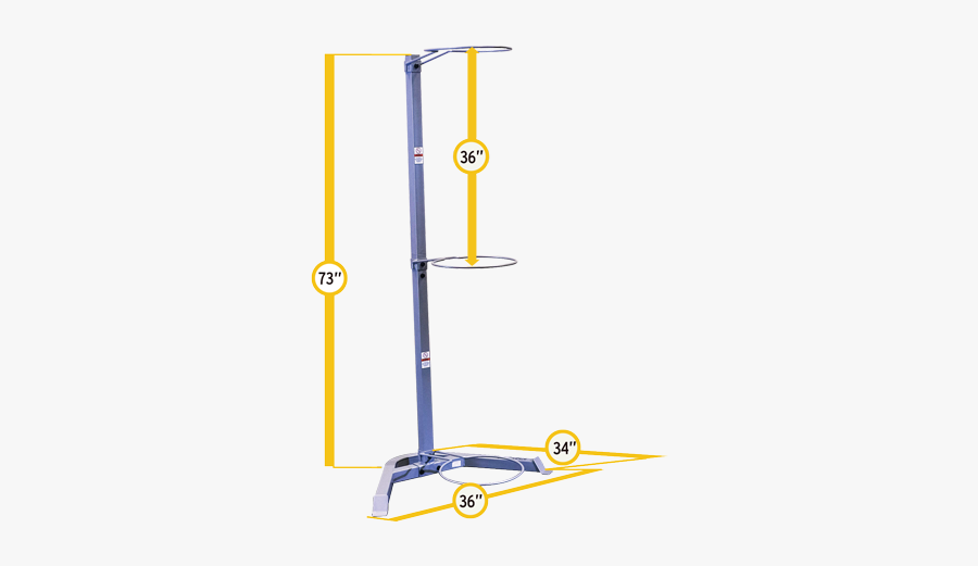 Stability Ball Storage Rack With Dimensions - Land Sailing, Transparent Clipart