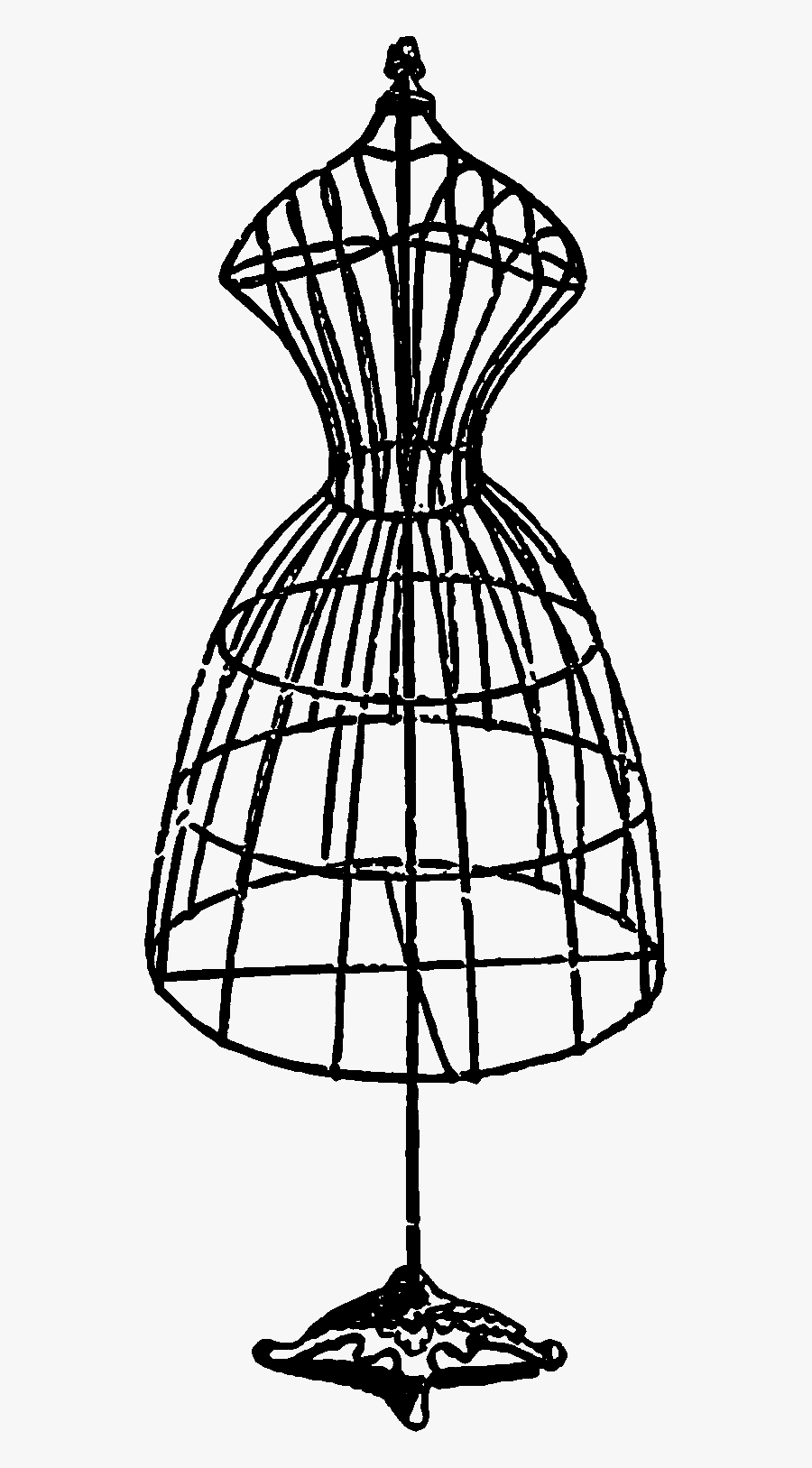 La Petite Boutique Vintage Clothing Dress Form - Vintage Dress Form Drawing, Transparent Clipart