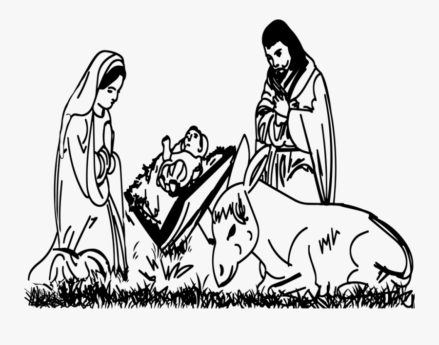 Christmas Crib Images Black And White , Free Transparent Clipart