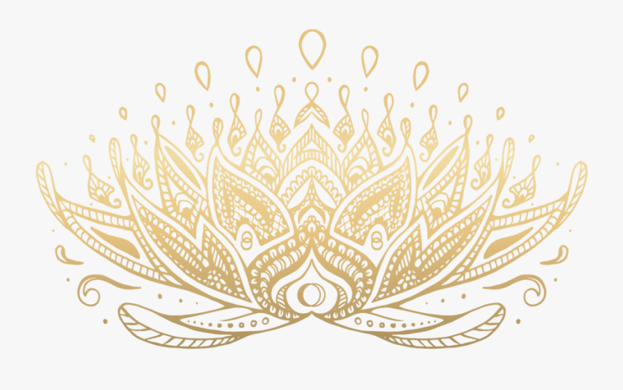 Lotus-gold - Indian Art Png, Transparent Clipart