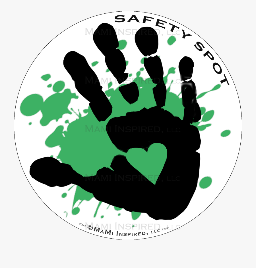 Saftety Spot Kids White With Colored Splat Hand Car - Toddler Child Kids Handprint Child Safety Car Magnet, Transparent Clipart