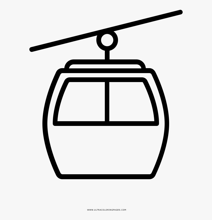 Cable Car Coloring Page - Ski Gondola Png , Free Transparent Clipart