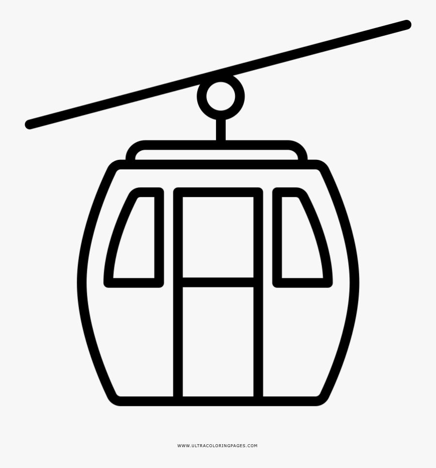 Cable Car Coloring Page, Transparent Clipart