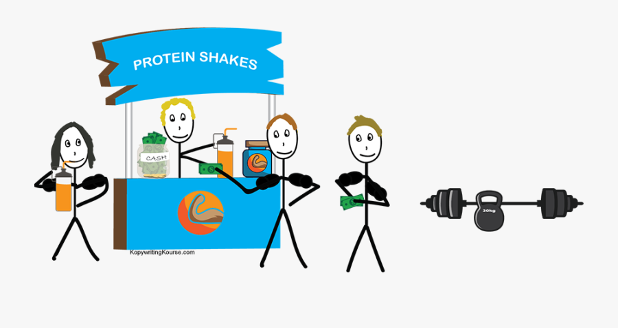 Protein Shake Stand Selling - Cartoon, Transparent Clipart