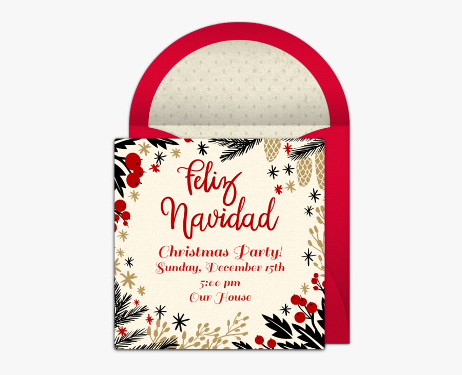 Design Invitation Navidad, Transparent Clipart