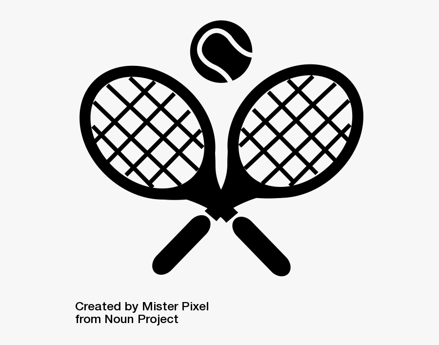 Crossed Tennis Racket Silhouette, Transparent Clipart