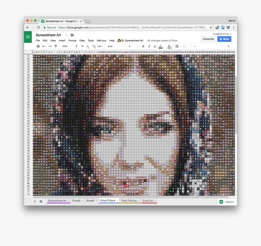 Google Sheets Pixel Art Project, Transparent Clipart