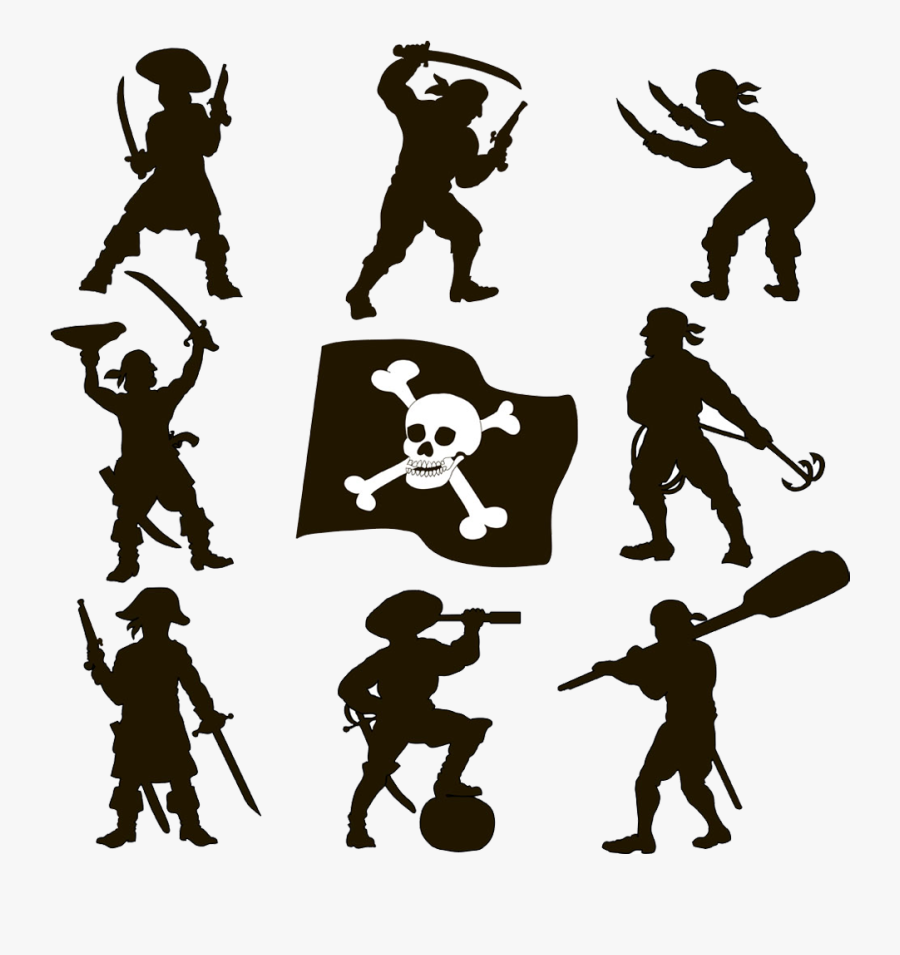 Silhouette Piracy Royalty Free Clip Art - Transparent Pirate Silhouette, Transparent Clipart
