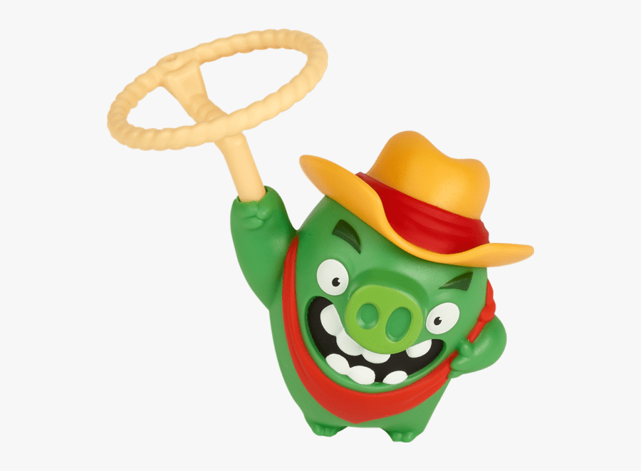 Lasso Pig Push Button On Back To Make Lasso Spin Round - Angry Birds Movie Pig Cowboy, Transparent Clipart