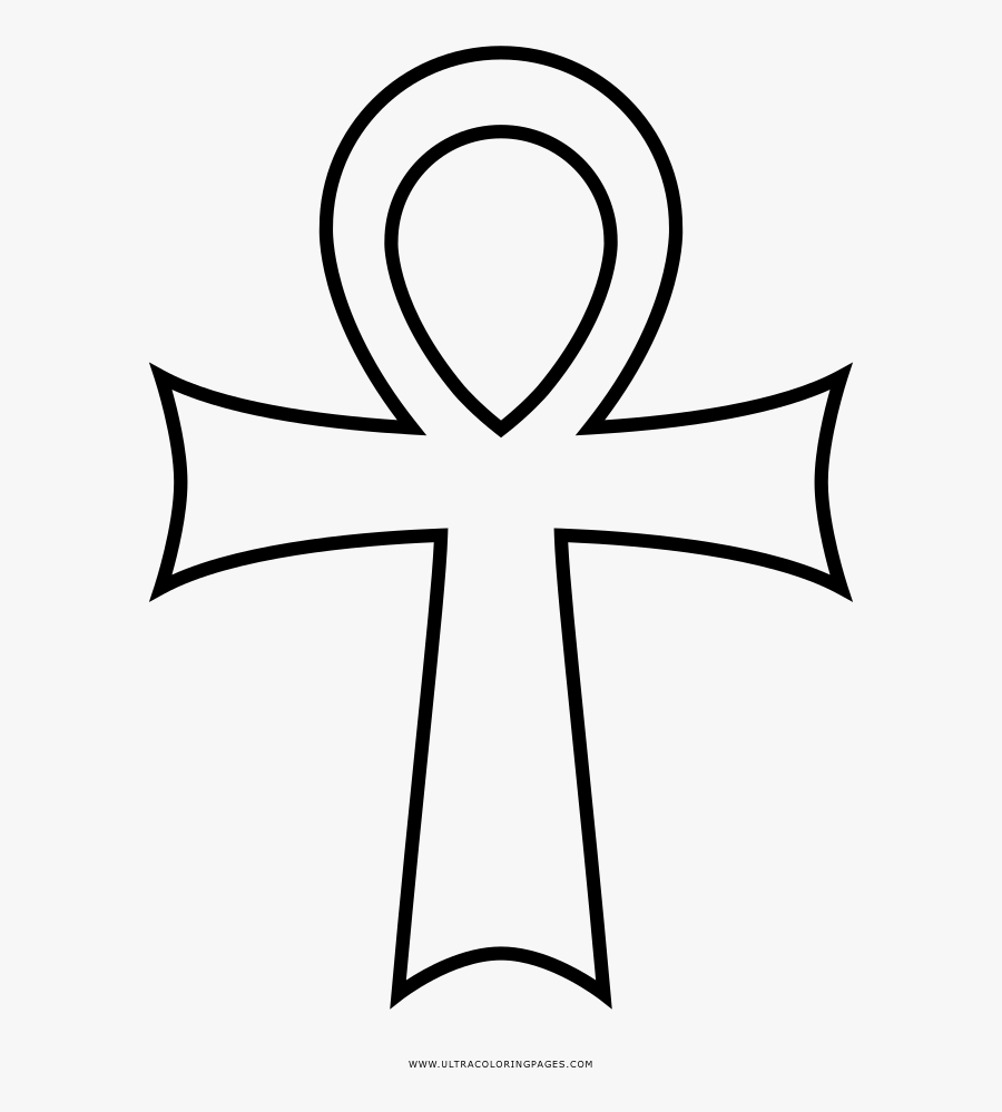 Ankh Coloring Page - Cross, Transparent Clipart