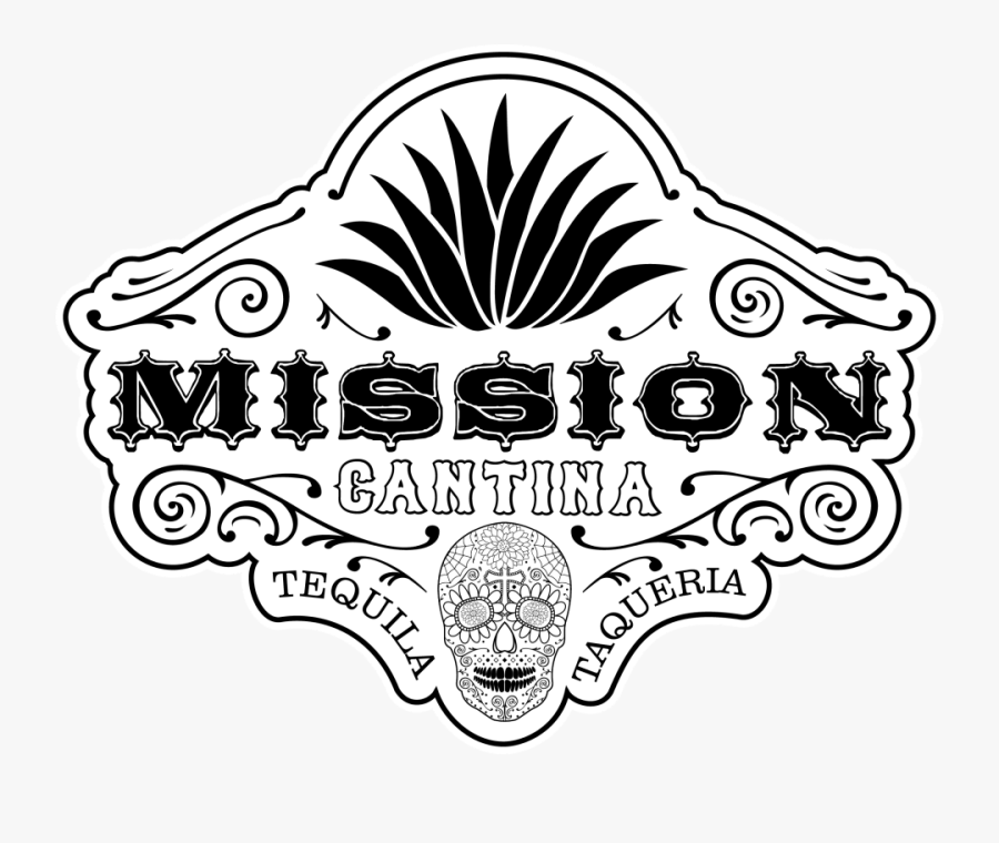 Mission Cantina Full Detail Skull Logo In Black And - Illustration, Transparent Clipart