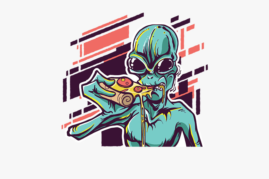 Tee Shirt Alien Pizza, Transparent Clipart