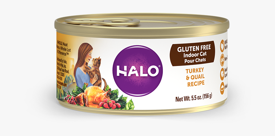 Halo Holistic Grain Free Turkey And Quail Recipe For - Cat Food, Transparent Clipart