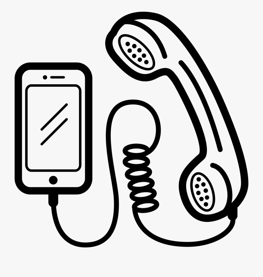 Cellular Phone Set With Auricular And Cord - Phone With Cord Vector, Transparent Clipart