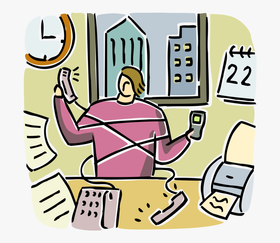 Vector Illustration Of Frustrated Technocrat Tangled, Transparent Clipart