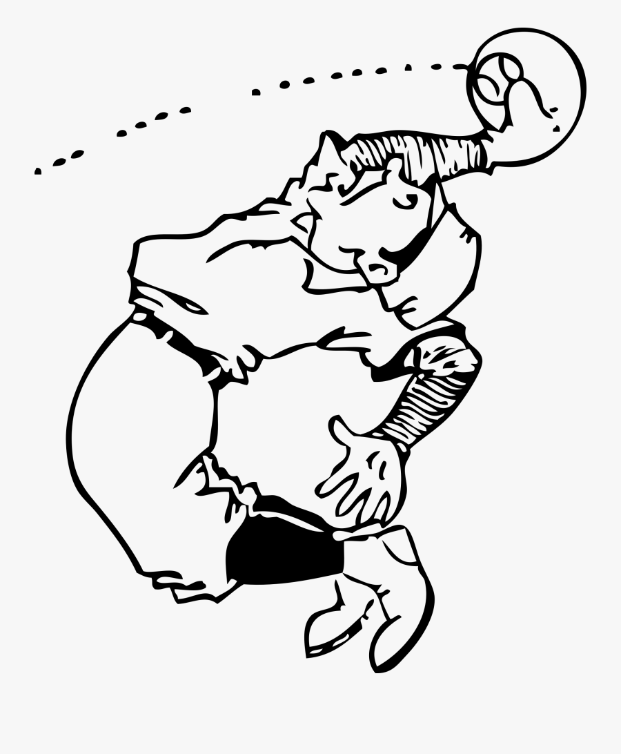 Transparent Clipart Of Baseball Player - Catch Black And White, Transparent Clipart