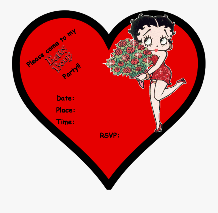 Betty Boop, Toppers Or Free Printable Candy Bar Labels - Cute Heart Shape Clipart, Transparent Clipart
