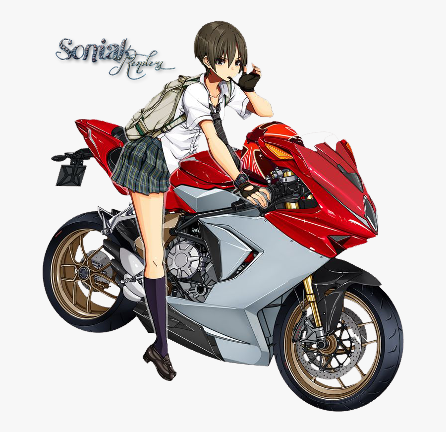 Girls On Motorcycles Png - バイク 美 少女 イラスト, Transparent Clipart