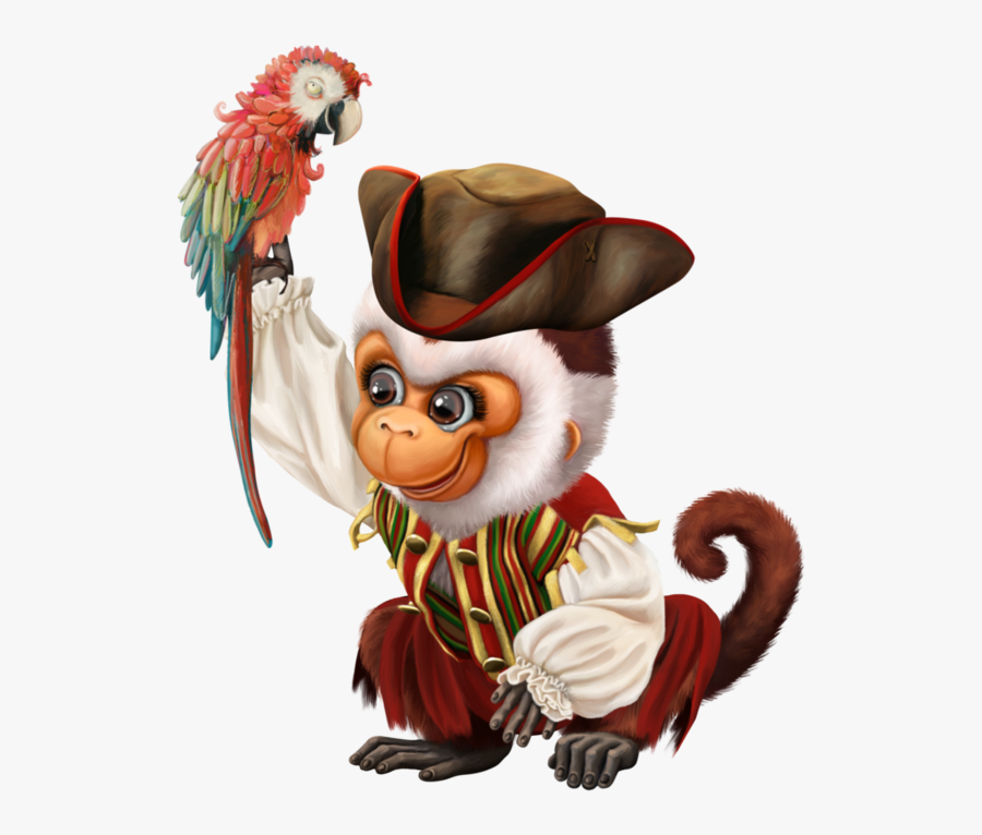 #clipart #monkey #pirates #freetoedit - Illustration, Transparent Clipart
