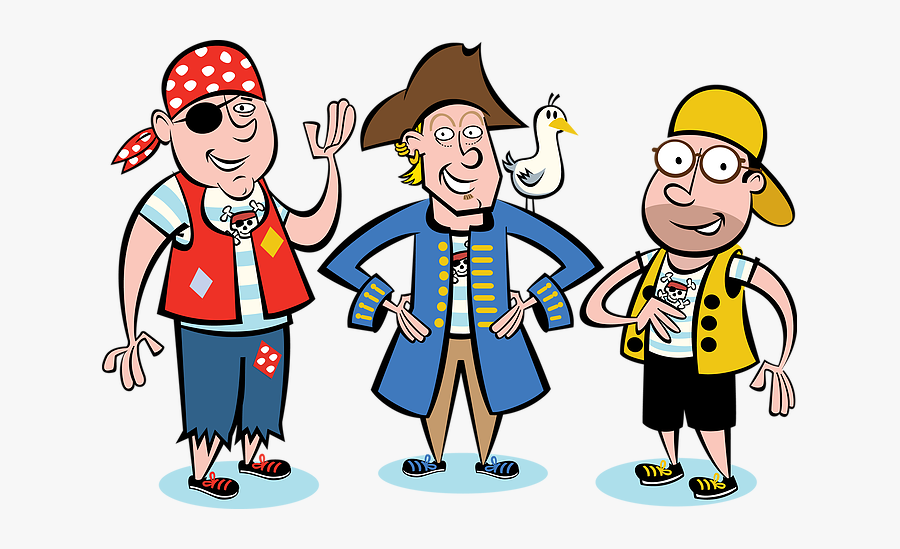Three Happy Pirates Color - Happy Pirates, Transparent Clipart