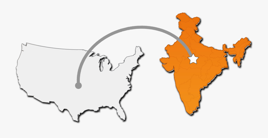 Usa To India, Transparent Clipart