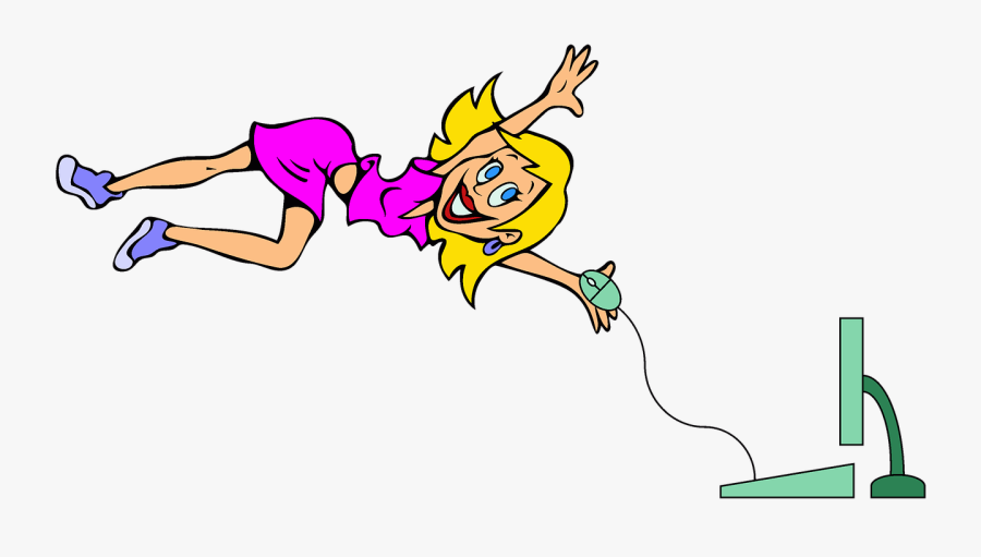 Computer Woman Girl Free Photo - Cartoon, Transparent Clipart