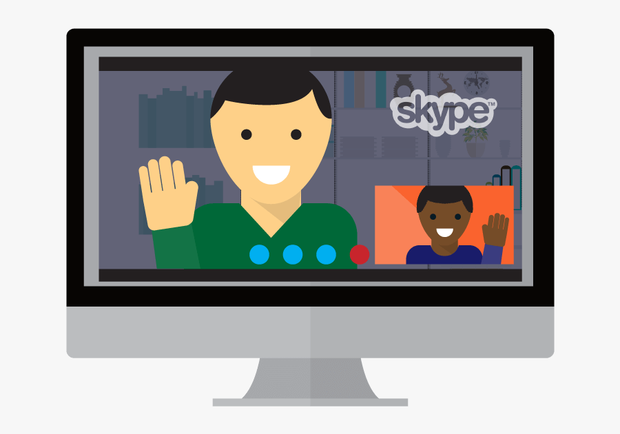 Use New Screen Blur Feature On Skype - Skype Video Call Cartoon, Transparent Clipart