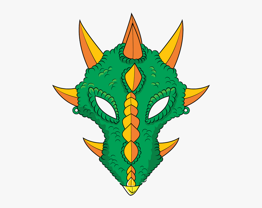 Mascara De Dragon Plantilla, Transparent Clipart
