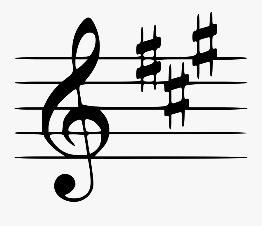 Key Signature - Svg - E On Treble Clef, Transparent Clipart