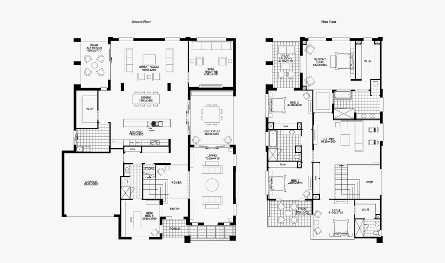 Best Two Storey House Plan, Transparent Clipart