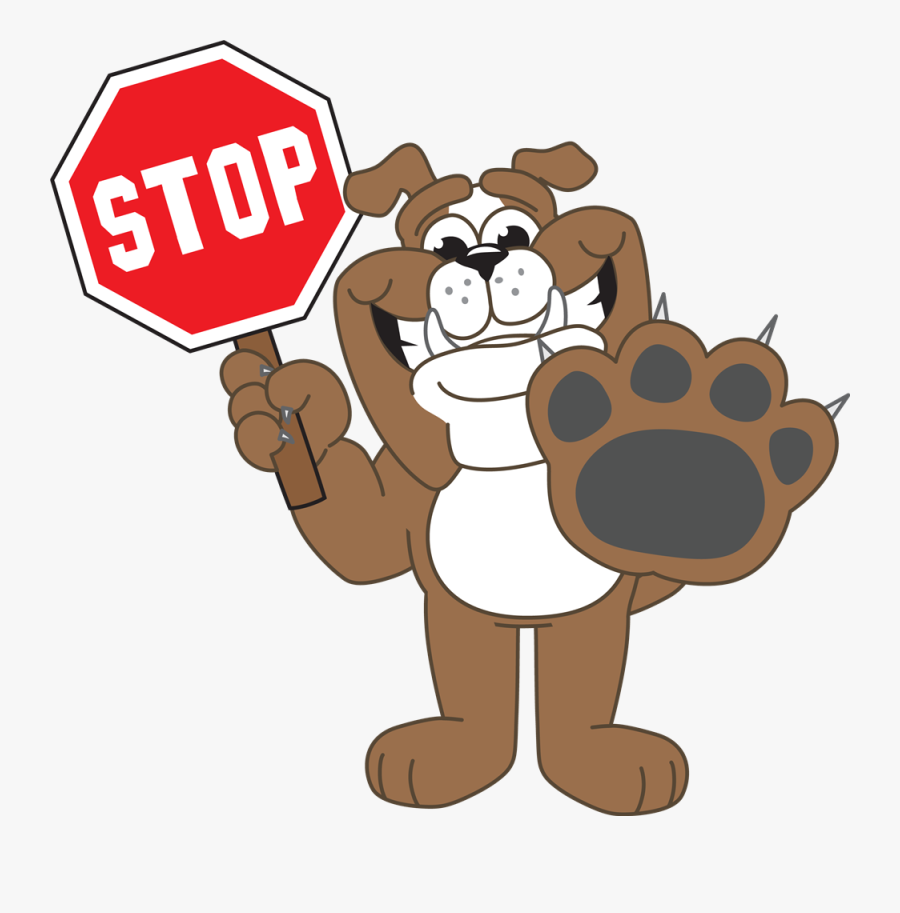 Bulldog With Stop Sign - Cartoon Stop Sign Png Transparent, Transparent Clipart