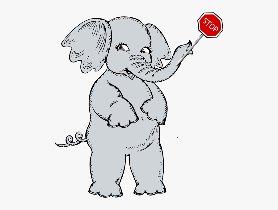Draw A Standing Elephant, Transparent Clipart